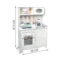 Bucatarie copii din lemn, chiuveta, aragaz, rafturi, 66x97.5x30 cm Iso Trade MY17321