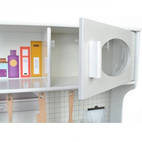 Bucatarie copii din lemn, chiuveta, aragaz, rafturi, 66x97.5x30 cm Iso Trade MY17321