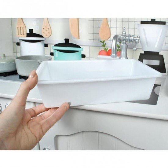 Bucatarie copii din lemn, chiuveta, aragaz, rafturi, 66x97.5x30 cm Iso Trade MY17321