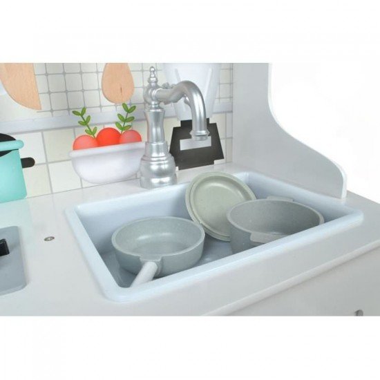 Bucatarie copii din lemn, chiuveta, aragaz, rafturi, 66x97.5x30 cm Iso Trade MY17321