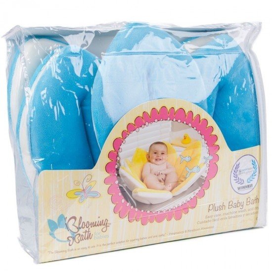 Cadita de plus si salteluta de joaca BloomingBath Albastru