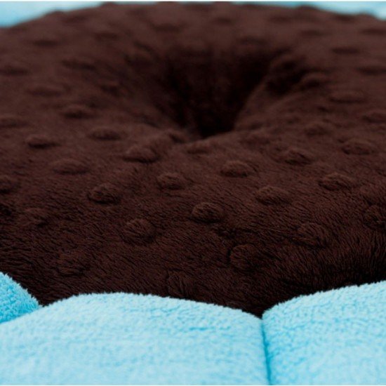 Cadita de plus si salteluta de joaca BloomingBath Albastru