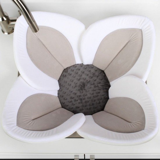 Cadita de plus si salteluta de joaca Lotus BloomingBath Alb/Gri Deschis/Gri Inchis BB105L