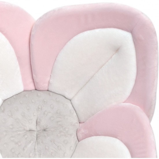 Cadita de plus si salteluta de joaca Lotus BloomingBath Roz Deschis/Alb/Gri