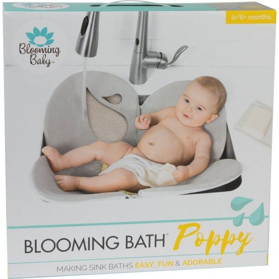 Cadita de plus si salteluta de joaca Poppy BloomingBath Gri BB106P