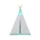 Cort copii XXL Teepee, cu covoras si 3 perne Verde/Gri Stelute Iso Trade MY17243