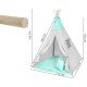 Cort copii XXL Teepee, cu covoras si 3 perne Verde/Gri Stelute Iso Trade MY17243