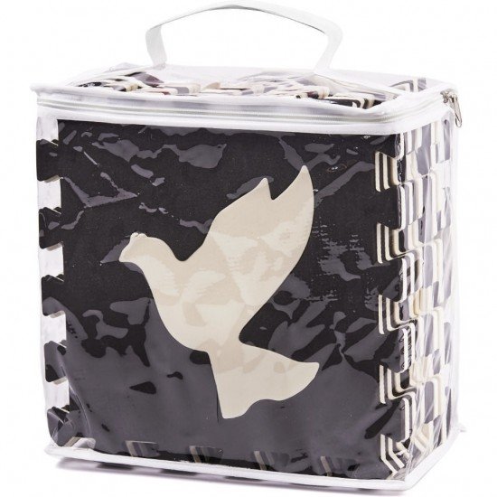 Covor puzzle cu laterale 25 piese Ikonka IK17566 Negru/Gri/Bej