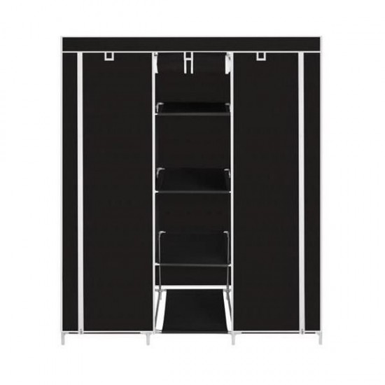 Dulap textil 8 rafturi inchidere fermoar suport umerase cadru otel Iso Trade MY0005