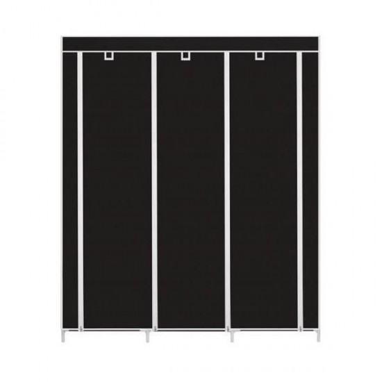 Dulap textil 8 rafturi inchidere fermoar suport umerase cadru otel Iso Trade MY0005