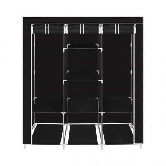 Dulap textil 8 rafturi inchidere fermoar suport umerase cadru otel Iso Trade MY0005