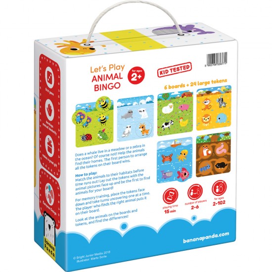 Joc educativ - Hai sa ne jucam Animal Bingo 24 piese Banana Panda