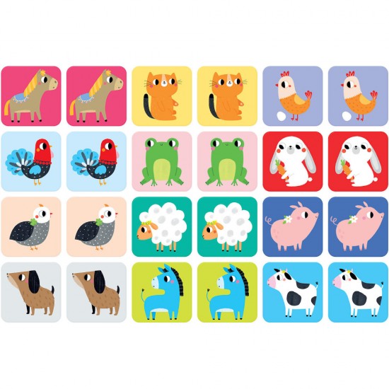 Joc de memorie Suuuper Mare Animale Domestice 24 piese 16x16cm Banana Panda