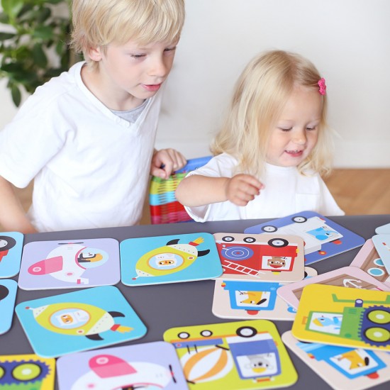 Joc de memorie Suuuper Mare Vehicule 24 piese 16x16cm Banana Panda