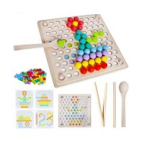 Joc educativ Mozaic cu bile din lemn Iso Trade