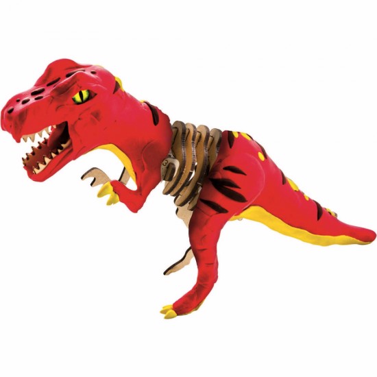 Kit constructie lemn si argila - T-Rex Fiesta Crafts