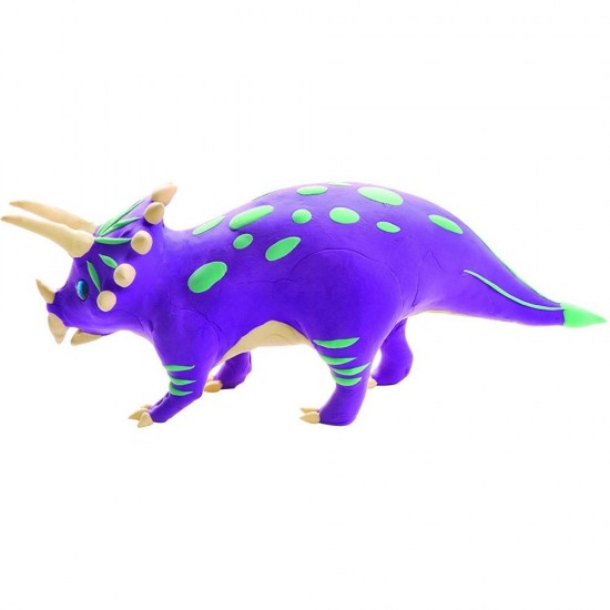 Kit constructie lemn si argila - Triceratops Fiesta Crafts