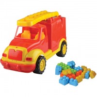 Masina pompieri 43 cm cu 38 piese constructie Ucar Toys UC85