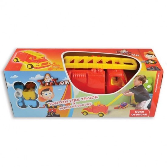 Masina pompieri 43 cm cu 38 piese constructie Ucar Toys UC85