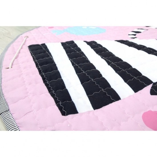 Organizator jucarii si covor joaca 2 in 1 cu diametrul de 150 cm Tutumi TT33558