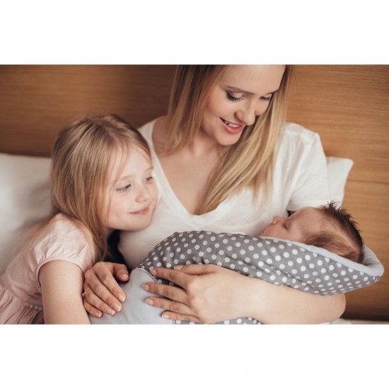 Paturica de infasat multifunctionala cu broderie Elefant Womar Zaffiro Gri AN-BWZF-05EL