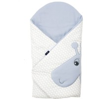 Paturica de infasat multifunctionala cu broderie Girafa Womar Zaffiro Gri/Alb AN-BWZF-05GR