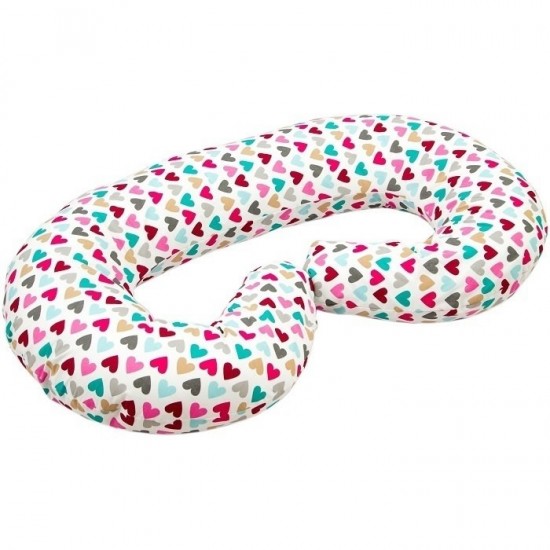 Perna pentru gravide si alaptat tip C 250 cm Infantilo Inimioare colorate F19093