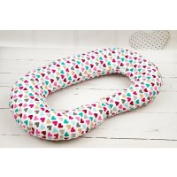 Perna pentru gravide si alaptat tip C 250 cm Infantilo Inimioare colorate F19093