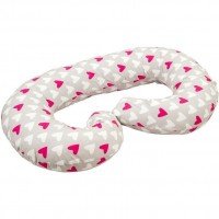 Perna pentru gravide si alaptat tip C 250 cm Infantilo Inimioare roz
