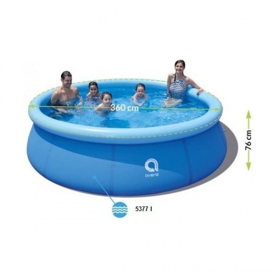 Piscina rotunda pentru gradina cu filtru si pompa incluse, 5377L, 360x76 cm Avenli MP17794