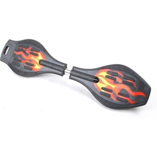 Placa Waveboard 2 roti silicon 75 mm Negru/Rosu Iso Trade MY2839