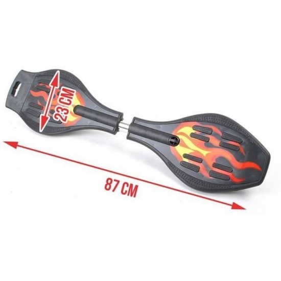 Placa Waveboard 2 roti silicon 75 mm Negru/Rosu Iso Trade MY2839