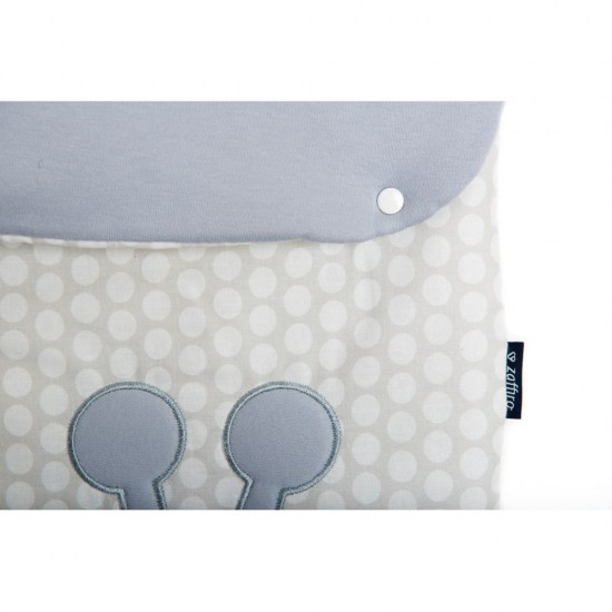 Port Bebe cu broderie Girafa Womar Zaffiro Gri/Alb