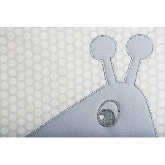 Port Bebe cu broderie Girafa Womar Zaffiro Gri/Alb