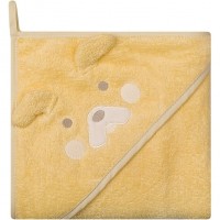 Prosop de baie cu gluga imprimeu animal 100 x 100 cm Womar Zaffiro Galben AN-OZ-02