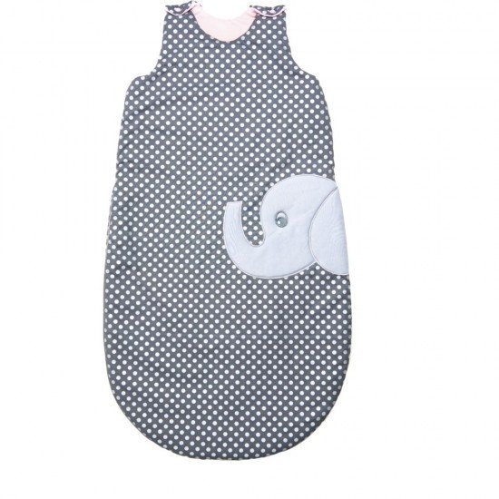 Sac de dormit cu broderie Elefant Womar Zaffiro Roz/Gri AN-SDZF-01EL