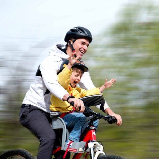 Scaun de bicicleta SafeFront Clasic si Casca Protectie Mickey WeeRide WR09DMK