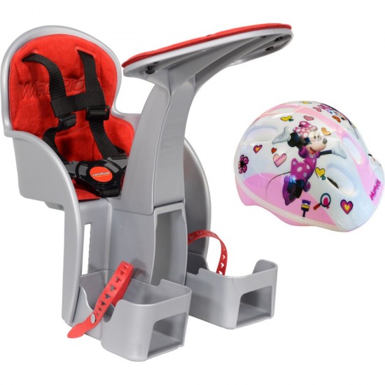 Scaun de bicicleta SafeFront Clasic si Casca Protectie Minnie WeeRide WR09DMN