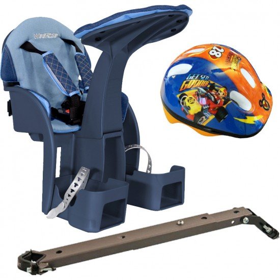 Scaun de bicicleta SafeFront Deluxe si Casca Protectie Mickey WeeRide WR10DMK