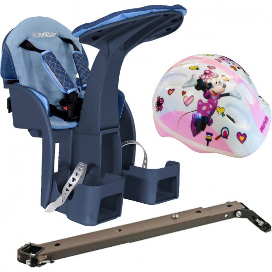 Scaun de bicicleta SafeFront Deluxe si Casca Protectie Minnie WeeRide WR10DMN