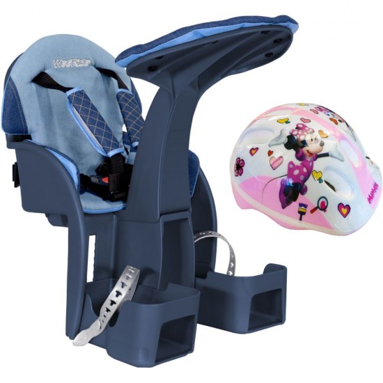 Scaun de bicicleta SafeFront Deluxe si Casca Protectie Minnie WeeRide WR10DMN