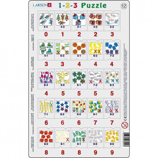 Set 12 Puzzle-uri 1-2-3, 25 Piese Larsen LRP46