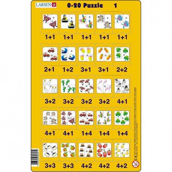 Set 16 Puzzle-uri 0 - 20, 25 Piese Larsen LRP47