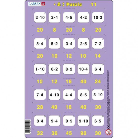 Set 16 Puzzle-uri Inmultire si Impartire, 25 Piese Larsen LRP49