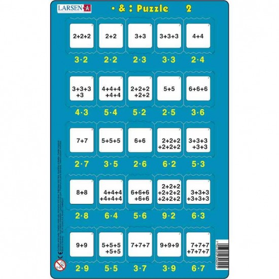 Set 16 Puzzle-uri Inmultire si Impartire, 25 Piese Larsen LRP49