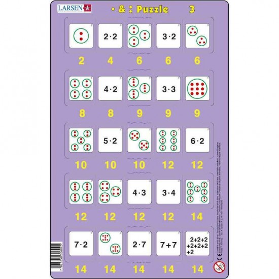 Set 16 Puzzle-uri Inmultire si Impartire, 25 Piese Larsen LRP49