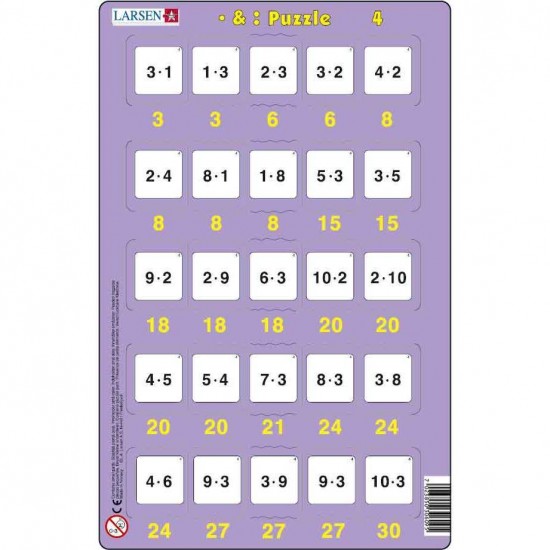 Set 16 Puzzle-uri Inmultire si Impartire, 25 Piese Larsen LRP49