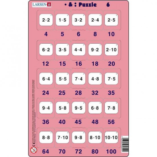 Set 16 Puzzle-uri Inmultire si Impartire, 25 Piese Larsen LRP49