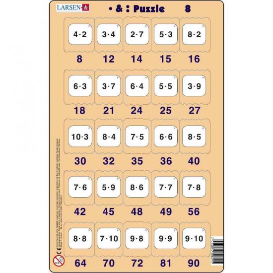 Set 16 Puzzle-uri Inmultire si Impartire, 25 Piese Larsen LRP49