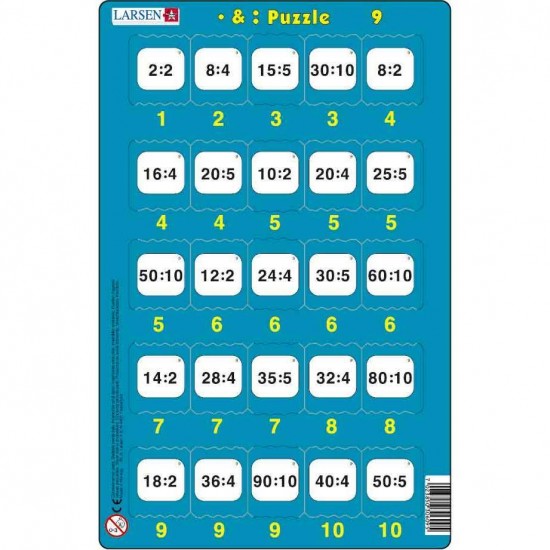 Set 16 Puzzle-uri Inmultire si Impartire, 25 Piese Larsen LRP49
